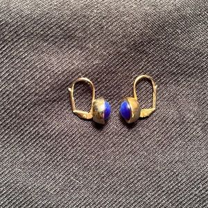 Blue Kyanite Leverback earrings.
